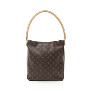 LOUIS VUITTON Authentic Brown Monogram Leather Looping GM Shoulder Bag